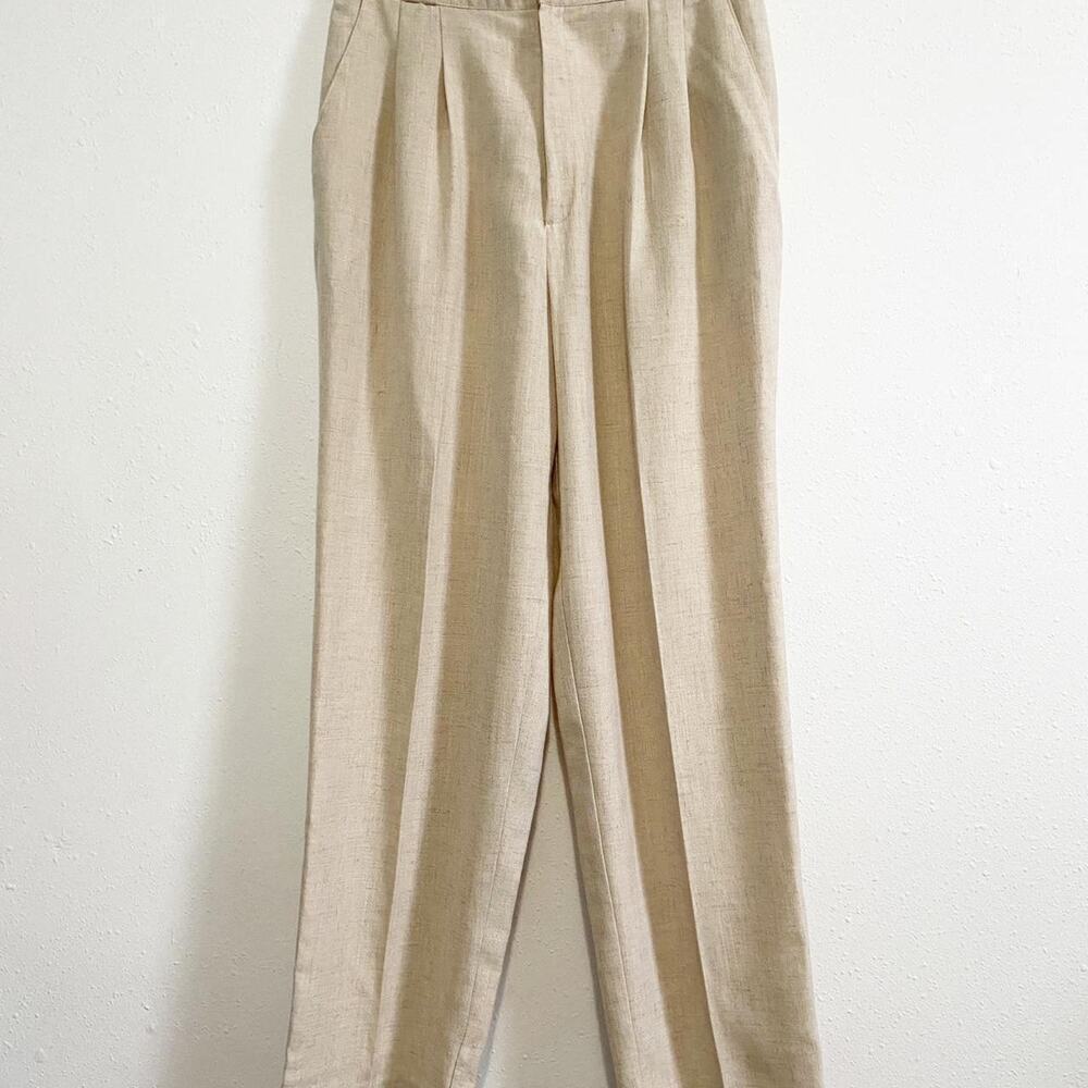 Vintage cream flax blend high waisted